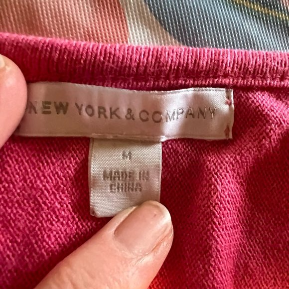 New York & Company Pink Dolman Sleeve Drape Neck Sweater - Medium - Picture 4 of 5